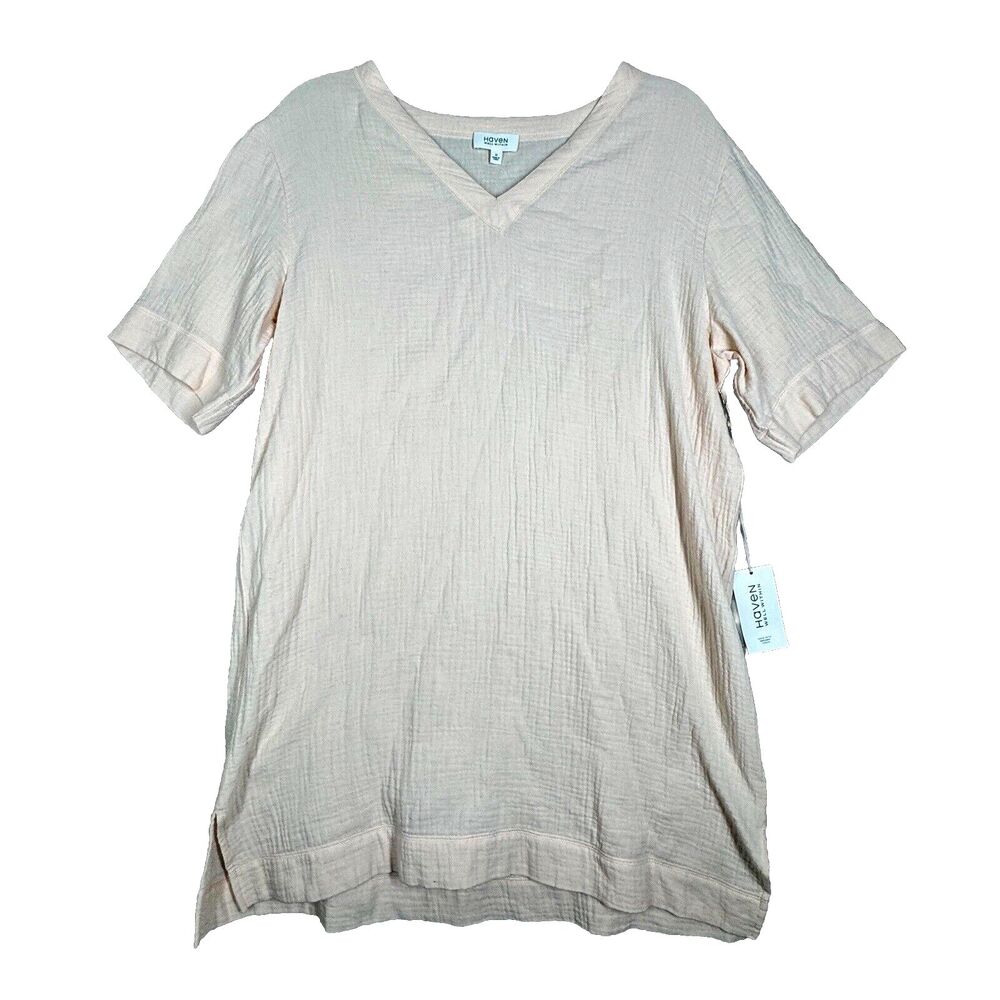 Haven Well Within Womens Medium Cream‎ Organic Cotton Gauze Neutral Minimalist
